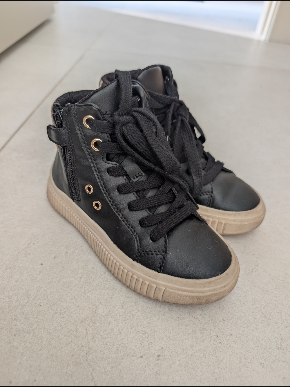 Geox Black High-Top Sneakers with Tan Sole
